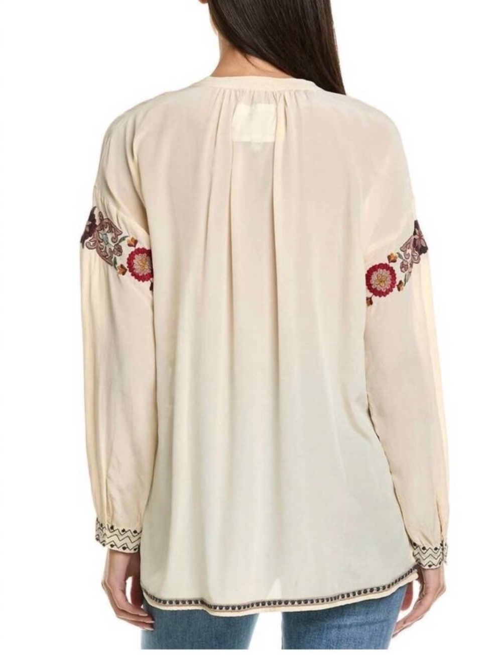 Biya by Johnny Was Niccola Silk Tunic boho embroidered size M - Picture 4 of 10
